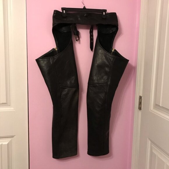 California Creations Leather Made in the USA Motorcycle Chaps size medium - Picture 4 of 10